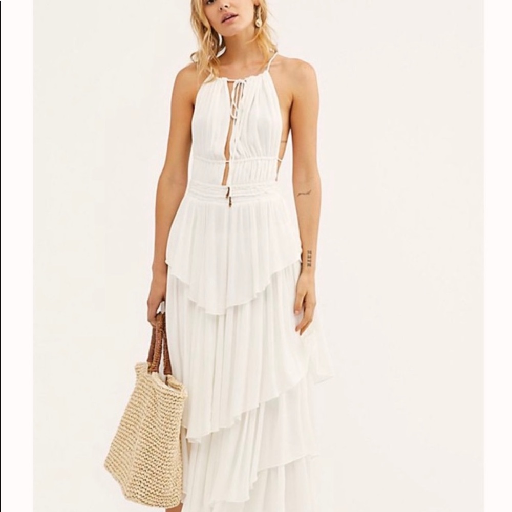 FREE PEOPLE Tiered Gauze Beach Gypsy Dress - Picture 3 of 5